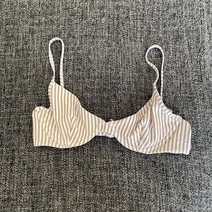 Abercrombie Brown Stripe Bikini Top
